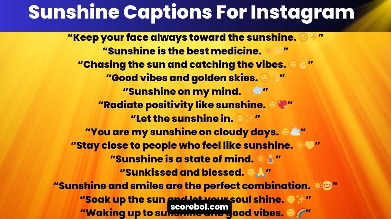 Sunshine Captions For Instagram